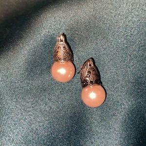 Pink Pearl Stainless Steel Earrings
